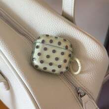 极简半透明绿色波点耳机盒，带挂环，兼容 Pro 3、新款 Pro 2、可爱 Apple 4 极简 3，个性化半耳机盒 - 綠色 - 查看 3