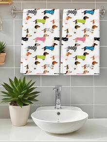 2 buah Handuk Dapur Desain Dachshund Super Lucu, Kain Lap Piring yang Menggemaskan, Handuk Tangan Dapur, Handuk Teh - MultiWarna - View 3
