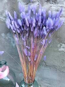 60/120/240支波西米亚风人造花 - 兔尾芦苇草 - 多色，蒲公英花 - 家居、婚礼、办公室、咖啡厅装饰 - 情人节和母亲节礼物 - 紫色 - 查看 6