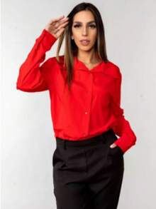 Women's Long-Sleeved Shirt, Tumblr Style – Casual, Comfortable, And Modern Fashion - Đỏ - Xem 1