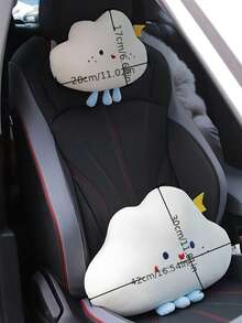 1pc Cute Cloud Shaped Fabric Neck & Waist Pillow, Car Interior Decor - Multicolor - View 9
