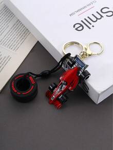 1pc Creative Personalized Racing Car Style Keychain With Tire Pendant, Personalized Car Keychain, Keychain Accessories, Women's Car Accessories, Car Keychain, Phone Lanyard Bag Accessories, Gift For Boyfriend/Teacher - Multicolor - View 2