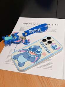 Disney Has Authorized, Phone Case - Chain Set, The Stitch Lilo & Stitch Phone Case Plus A Silicone 3D Or Fluffy Style Stitch Bracelet With Metallic Ring Removable Bracelet, Stitch And Angel Pattern, Compatible With Iphone 17/16/15/14/13/12/11/XS/XR/X Plus Pro Max, Wavy Design Phone Case For Girl, A Stylish Cartoon Summer Phone Case, The Perfect Gift Choice, Phone Protection, Durable Phone Cover, Great Gift For Friends And Family - Màu trắng kiểu A - Xem 5