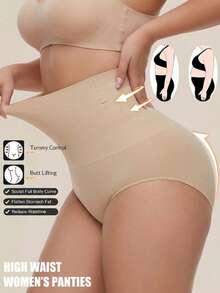 Quần short định hình dáng thon gọn, cạp cao, màu da, nâng mông, ôm eo, chống cuộn, quần định hình an toàn cho phụ nữ cỡ lớn. - Màu be - Xem 4