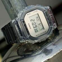 Casio DW-5600SK-1 Transparent Ice Gray Square Watch, 200M Water Resistant Shockproof Multi-Function Digital Wristwatch - one-size - View 3
