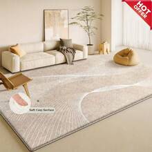 850g/㎡ High-End Modern Minimalist Style Dove Gray Velvet Large Area Carpet, Featuring High-Density Thick Material And Geometric Pattern Design - Multicolor - View 16