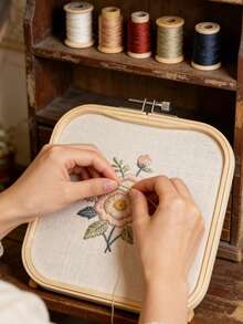 3 Sizes Of Optional Embroidery Rings, Square Bamboo Adjustable Frame, Cross Stitch Craft Sewn Square Embroidery Ring, Small Embroidery Product Diy Embroidery Tool Diy Hand Embroidery Toolkit, Suitable For Arts And Crafts, Convenient Sewing, Cross Stitch Products, And Home Decoration - Multicolor - View 2