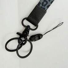 1PC Personality Fashion Black Leopard Print Wristband Keychain, Unisex Anti-Loss Mobile Phone Key Chain Daily Wear Festival Gifts - màu đen - Xem 3