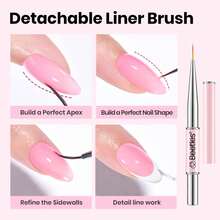 Beetles Builder Gel Low Heat Clear Gel Builder For Natural Nails Building Apex & Strengthener Extension With Detachable Liner Nail Brush For Beginner DIY Salon At Home,UV&LED Lamp Needed - 玫瑰粉 - 查看 4