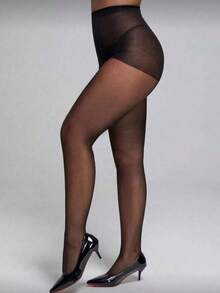 1pc Women's Sexy Fashion Thong Pantyhose - Black - View 2