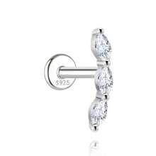 1 đôi bông tai bạc 925 đính đá Moissanite hình cá mập dành cho nữ, kiểu dáng hình động vật biển, mặt sau phẳng, món quà sinh nhật hoàn hảo. - Bạc - Xem 6