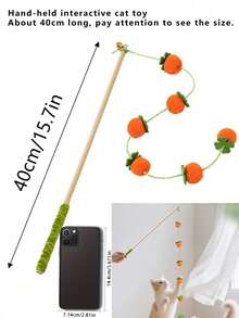 Đũa trêu mèo Bountiful Tomato, Đồ chơi mèo Felt Bell Persimmon, Đồ chơi thú cưng - Nhiều màu - Xem 3