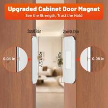 6pcs Ultra-Thin Magnetic Cabinet Door Catches, Adhesive Stainless Steel Drawer Cupboard Magnets To Keep Closed, Suitable For Kitchen, Bathroom, Wardrobe And RV Doors - Magnetic Sliding Door - View 4