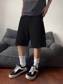 青少年男童黑色时尚休闲多工艺牛仔短裤 - 黑色 - 查看 11