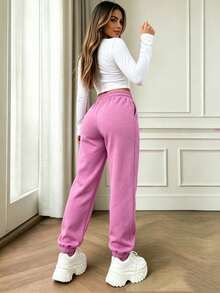 Pantalones casuales con múltiples bolsillos y botones, elegantes y lindos, de peso ligero, en estilo Y2K. Adecuados para volver al colegio, graduación, clubes, fiestas de cumpleaños, Halloween, Año Nuevo, Acción de Gracias, conciertos, gimnasios, playas, vacaciones, negocios, uso diario en el aeropuerto, estilo callejero, Día del Maestro, primavera, verano, otoño e invierno. - Rosa vieja - Ver 2