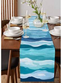 Khăn trải bàn bằng vải lanh họa tiết hoa hoạt hình đầy màu sắc, kích thước 13x72 inch, dùng để trang trí bàn ăn nhà bếp, nhà cửa trong các dịp như tân gia, lễ hội và đám cưới. - Nhiều màu - Xem 2