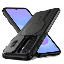Nach Aufgabe einer Bestellung, folgen Sie dem Geschäft und holen Sie das Produkt ab, um ein kostenloses Schlüsselband zu erhalten. Dieses militärische Handyhülle eignet sich für das Galaxy S25 FE. Sie verfügt über einen integrierten Ständer, ein magnetisches Design, eine robuste Konstruktion und unterstützt kabelloses Laden. Sie ist kompatibel mit Modellen wie S25, S24, S22, S23, A16, A36, A26, A17, A55, A35, A15, A13 4G/5G. Dies ist ein tolles Geschenkitem für Männer und Frauen. - Schwarz - Übersicht 1