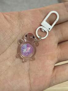1/5pcs Glow-In-The-Dark Multicolor Turtle Pendant, Glitter Turtle Keychain, Animal Keychain, Bag Charm, Car Keychain, Key Ring, Keychain Accessory, Couple Keychain, Cute Keychain. Can Be Hung On Keys, Bags And Other Items. - Upgraded Sequin Version - View 4