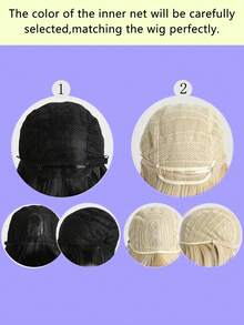 8英寸假发，耐热合成纤维，时尚百搭，适合所有男士 - 黑色 - 查看 7