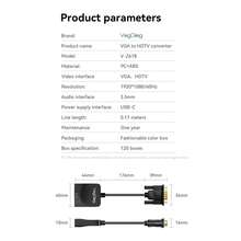 Convertidor VGA a HDTV con audio VegGieg, adaptador de video 1080P HD de laptop/computadora de escritorio a monitor/proyector/TV, compatible con Windows/Linux - Ver 11