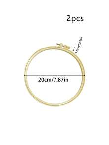 20cm Apricot Embroidered Band, Faux Bamboo Texture Round Plastic Embroidery Hoop, Cross Stitch & Punch Needle DIY Handmade Frame, Home Sewing Embroidery Tool, Also Suitable As Wall Decor Mounting Rack - Embroidery Hoop - View 8