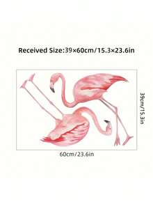 1pc Removable Flamingo Wall Sticker, Peelable Countryside Style Art Mural Decor Suitable For Bedroom, Living Room - D - View 2