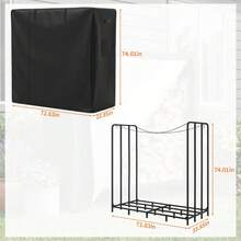 Estante para leña de exterior de alta resistencia para jardín, patio y chimenea – Soporte de troncos de metal duradero con organizador de almacenamiento de madera resistente y elegante – 185x84x188cm - Normal - Ver 7