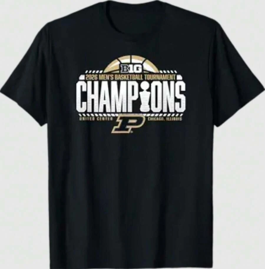 Purdue Boilermakers Men's Basketball Big Ten Champs 2026 T-Shirt - Black - View 1