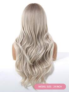 24英吋深棕色亮面超長波浪假髮，修飾臉型側邊與厚實平瀏海，防毛躁柔軟合成纖維，彈性可穿戴髮帽，適合髮型改造、場合活動、休閒造型，經典優雅女性日常假髮 - 亞麻金 - 查看 7