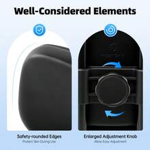 RainWeel Bike Seat With Backrest, Oversized Comfort Bicycle Saddle Replacement, Soft Memory Foam Padded PU Leather Bike Cushion, Oversized Comfort Bicycle Saddle, Ergonomically Designed Curved Seat, Soft Memory Foam Padded Cushion, Universal PU Cushion For E-Bike, Tricycle, Mountain Bike - 黑+灰 - 查看 8