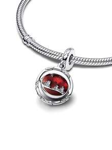 1pc Fashionable Exquisite Bicycle Team Beaded Pendant, Creative Everyday Versatile Copper DIY Bracelet Necklace Gift - Silver - View 4