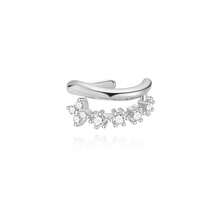 1pc 925 Sterling Silver Fashion Octagonal Star & Four-Leaf Petal Zirconia Inlaid Clip-On Earrings, Suitable For Women's Daily Wear, Parties And Banquets - Multicolor - View 13