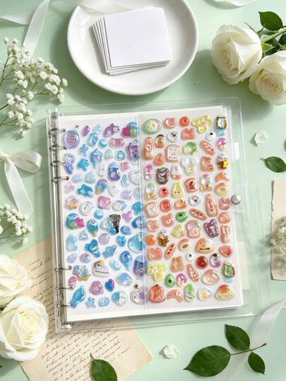 Cute 3D Embossed Comet Stickers - Blue And Pink Gradient 3D Stickers, Featuring Cat/ Moon/Capsule Elements, Suitable For Decoration On Mobile Phones, Tablets, And Stationery, With Embossed Texture And Transparent Base Design, Child- Stickers, Birthday Gifts, A Dreamy Girl Style Explosion