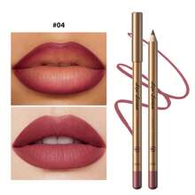 YOUNG VISION 1 Piece Glossy Moisturizing Lip Gloss & 1 Piece Matte Pointed Lip Liner Pencil In Brown Shades, Versatile Makeup For Daily, Travel, Party, Work, School, Commute - 彩色 - 查看 8