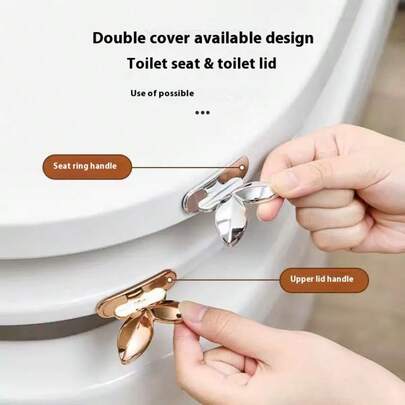 Toilet Seat Lift Handle, Contactless Toilet Lid Lifter, No Drilling Installation, Hygienic Bathroom Accessory