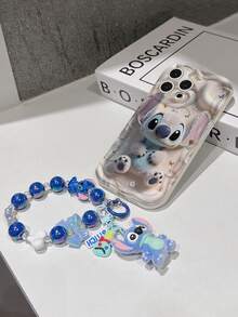 This Disney Stitch Lanyard Phone Case Is Fully Covered In TPU Material. It's Shockproof, Lightweight, And Compatible With IPhone17/16/11/13/15/15 Plus/15 Pro/15 Pro Max/12/14 Pro Max/11 Pro Max/12 Pro/12 Pro Max/13. This Phone Case Makes A Popular Birthday Gift Or Business Gift; It's Durable, Stain- And Fingerprint-Resistant, And Suitable For Both Men And Women. The Set Also Includes A Mickey Mouse Phone Case And A Stitch Plush Bracelet. It's A Perfect Gift For Friends And Family. This Stylish Phone Case Is Fun, Lightweight, And Durable. IPhone17 Pro Max Phone Case, Angel Phone Case. - trắng - Xem 5