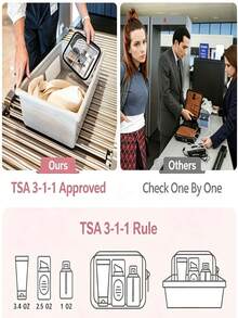 这款女士大容量拉链化妆包/旅行收纳包有黑色和粉色可选。透明腊肠犬印花增添了一丝时尚气息。采用优质、轻便、耐用的PVC材质，并配有易于清洁的拉链。专为女性和女孩设计，是必备的美容护肤收纳包！ - 彩色 - 查看 9