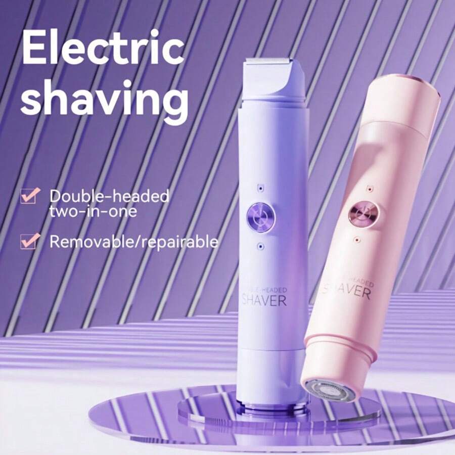 2-In-1 Electric Shaver, Rechargeable Cordless Wet & Dry Hair Removal Device For Women, Suitable For Bikini Area, Eyebrows And Underarms - Painless Hair Removal, Gentle Beige Friendly - Multicolor - View 1