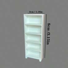 Mini White/Black Bookshelf, Mini 3D Printed Bookshelf Model And Mini Books, Decorative Ornaments, Home Decor Model, Dollhouse Furniture, DIY Decorative Accessories, Micro Landscape Room Decor, 3D Printed Craft Model, Desktop Ornaments, Creative Gifts - Multicolor - View 3