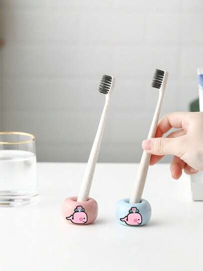 Toothbrush Holder Featuring A Cute Cartoon Whale Design, Crafted From A Compact Ceramic Ring. Ideal For Organizing Electric Toothbrush Heads, Pens, Coffee Spoons, And Similar Items, It Is Highly Portable-Making It The Perfect Companion For Your Daily Dental Care Routine. It Also Serves As An Ideal Gift For Friends, Family, Besties, And Parents, As Well As For Father's Day And Mother's Day.