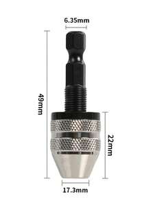 快速更换免匙钻夹头，0.3-3.6mm/0.3-6.5mm/0.6-8.0mm 六角柄，金属三爪自定心麻花钻夹头适配器 - 連桿夾頭 - 查看 11