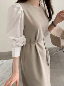 Women Midi Dresses - Black - View 5