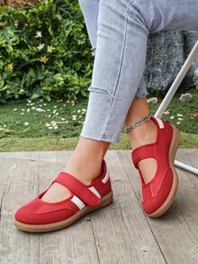 Hidkat 1 đôi giày thể thao nữ kiểu slip-on, giày trượt ván ngoài trời thông thường, giày thể thao đa năng hàng ngày. - Đỏ - Xem 4