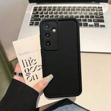 适用于三星 Galaxy A17 A07 A56 A26 A36 A16 A06 A05 A15 A25 A35 A55 A04 A12 A13 A14 A50 A52 A54 S26 Ultra S25 FE S24 S23 S22 S21 S20 Plus 的软 TPU 手机保护壳，防摔防震，纯色硅胶手机壳 - 黑色 - 查看 2