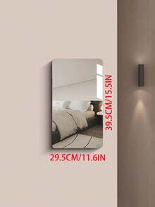 1pc DIY Acrylic Mirror, Bathroom Vanity Mirror, Unbreakable, Self-Adhesive, No Installation Required. Wall Decor Mirror, Square Mirror, Round Mirror, Heart-Shaped Mirror, Unbreakable, Waterproof Material, Self-Adhesive, Stick And Peel, Suitable For Bedroom, Bathroom, Office, Indoor And Outdoor Walls, Versatile Home Accessory. - 1PC - View 9
