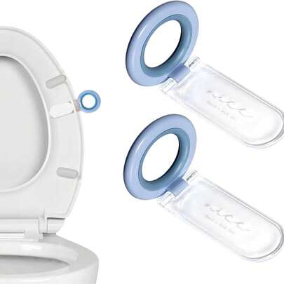 Toilet Seat Handle, Toilet Lid Lifter, Avoid Touching Toilet Seat Handle Lifter Bathroom Accessories, More Practical And Sanitary, 2 Pieces, Blue/Yellow.