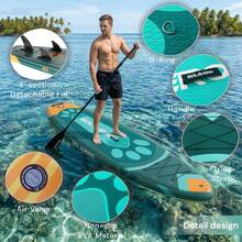 323/350cm Inflatable SUP Board With Accessories, 3 Removable Fins & Adjustable Paddle | Non-Slip Adult Paddle Board In Various Designs For All Water Activities - Pet - View 5