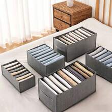 1pc Solid Color Drawer Storage Bag, Minimalist Durable Polyester Foldable Wardrobe Organizer Bag With Divider. Space-Saving Clothing Sorting Storage Box For Underwear, Socks, T-Shirts. Practical Home Organizer Ideal For Bedroom Closet Drawers And Dorm, All-Season Essential Household Storage Item - 1 piece - View 2