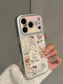 1pc Capa de telemóvel estilo coreano INS dopamina com padrão floral em aguarela, compatível com iPhone17/iPhone17 Pro Max/iPhone16 Pro Max/iPhone15 Pro/iPhone14/iPhone13/12/11, adequada como presente para família, amigos, irmãs, namorada no Dia dos Namorados, aniversário, Dia da Mãe - Rosa - Ver 5