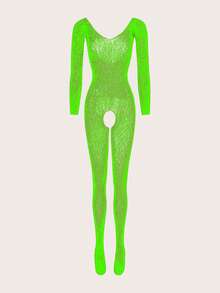 1 bộ đồ lót gợi cảm dành cho nữ, áo liền thân lưới, áo bodysuit không đáy, áo tay dài họa tiết da báo, áo khoác ngoài bikini ôm sát gợi cảm, trang phục hóa trang gợi cảm cho bữa tiệc ngày Valentine. - màu xanh lá - Xem 6
